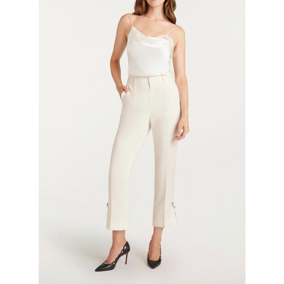 CINQ A SEPT Pants - NEW CINQ A SEPT rhinestone pin cropped kerry pant in ivory